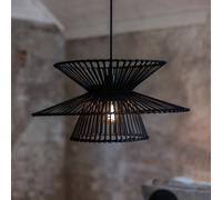 Markslöjd Lampada a sospensione Duplici, nera, bambù, Ø 57 cm, E27 Markslöjd