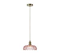 Markslöjd Lampada a sospensione Kurage, ottone anticato/rosa, vetro, Ø 26 cm, E27 Markslöjd