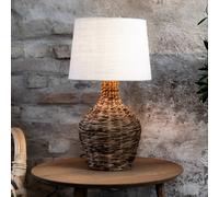 Markslöjd Lampada da tavolo Paglia, naturale/bianco, rattan/juta, altezza 58 cm Markslöjd