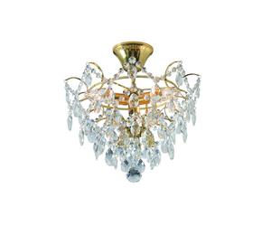 Markslöjd Rosendal lampada da soffitto 3x40 W trasparente-oro 100538