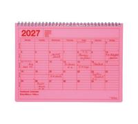 MARK'STYLE Agenda mensile B5 2027, con layout funzionale e spazio per appunti, da gennaio a dicembre 2027, realizzato in Giappone (rosa fluo)