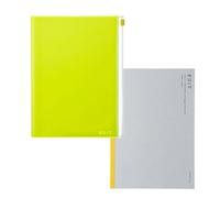 MARK'STYLE EDiT 5mm Gray Grid Paper Book & Refill Set, Soft Transparent PVC Cover with Pocket for Planning, Journaling, and Note-Taking (Yellow, A5)