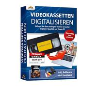 Markt + Technik Casette Video Digitalizzare 2025 - Convertitore audio e video analogico - Digitalizzare le cassette VHS - da qualsiasi sorgente analogica - Registratore video VHS, VCR, DVD