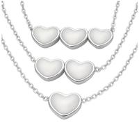 MarkyBaby - Set di gioielli per latte materno fai da te, collana o bracciale in argento placcato oro (1, 2, 3 o 4 cuori), gioiello ricordo per la mamma, in resina, senza gemme (collana in argento