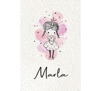 Marla: Personalized notebook with name Marla | Birthday gift for women, girl, daughter, sister, mom ... | Little girl princess | 110 lined pages journal, small size 6x9 inches