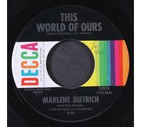MARLENE DIETRICH - candles glowing / this world of ours 45 rpm single