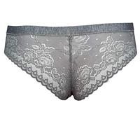 Marlene Set di 2 brasiliane Donna Slip con Pizzo in Viscosa Elasticizzata Mutanda Intima Vita Bassa Morbida Traspirante Mutandine Cuciture Piatte Invisibile Sexy Made in Italy (Grigio, 3/S)