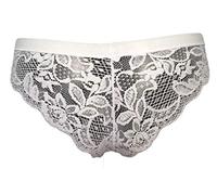 Marlene Set di 2 brasiliane Donna Slip con Pizzo in Viscosa Elasticizzata Mutanda Intima Vita Bassa Morbida Traspirante Mutandine Cuciture Piatte Invisibile Sexy Made in Italy (Bianco, 4/M)