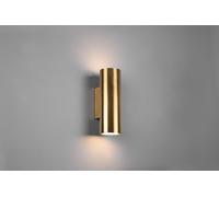 MARLEY APPLIQUE CILINDRO METALLO OTTONE ANTICATO BI-EMISSIONE H. 18CM 2 LUCI ATTACCO GU10