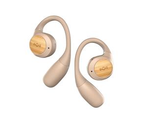 Marley House of Liberate Cuffie Open Ear - Auricolari Bluetooth con microfono integrato, 20 ore di autonomia, custodia di ricarica USB-C, materiali sostenibili, Crema