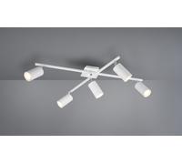 MARLEY PLAFONIERA 2 BARRE ORIENTABILI 5 SPOTS ATTACCO GU10 CILINDRO METALLO BIANCO L. 77,5CM