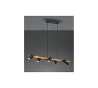 MARLEY SOSPENSIONE IN LEGNO E METALLO NERO CON 6 SPOT ORIENTABILI ATTACCO 6XGU10