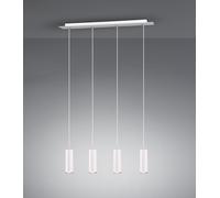 MARLEY SOSPENSIONE RETTANGOLARE 4 CILINDRI ATTACCO GU10 METALLO BIANCO L. 75CM