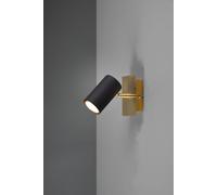 MARLEY SPOT BASE ORO CON CILINDRO NERO L. 15CM 1 LUCE ATTACCO GU10