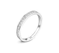 MARLION JEWELS Anelli da donna in argento 925 con linea di zirconi. Anello da donna in argento 925 con finitura argento o oro. Gioielli ideali per coppia e fidanzati, regali per amiche. (Argento, 5)