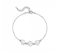 MARLION JEWELS Bracciale da donna in argento con tre orme. Bracciale in argento per donna, ragazza ideale come regalo (mamma, amiche, compleanno...) Gioielli da donna (Argento Placcato)