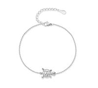 MARLION JEWELS Cavigliera da donna composé d'une petite tortue. Cavigliera donna acciaio inossidabile placcato argento/oro. Bracciale alla caviglia elegante e raffinato. Gioiello di qualità