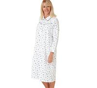 Marlon Candace-Camicia da Notte da Donna in Cotone Spazzolato con Colletto alla Peter Pan, Nina Blu Oceano, 12-14