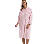 Marlon Candace - Camicia da Notte da Donna in Cotone Spazzolato con Colletto alla Peter Pan, Pretty Pink 45, 16-18