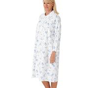 Marlon Candace - Camicia da Notte da Donna in Cotone Spazzolato con Colletto alla Peter Pan, Tilly Blu, 20-22