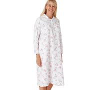 Marlon Womens Candace Brushed Cotton Printed Peter Pan Collar Nightgown Camicia da Notte Donna