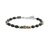 MARLU' Bracciale con onice nera ovale e sfere occhio di tigre 13BR133