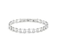 MARLU' Bracciale da Uomo in Acciaio, Stile Catena Moto, Colore Argento, Modello 4BR1785