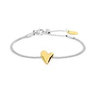 MARLU' Bracciale in Acciaio con Cuore Dorato, Stile Elegante, Modello 33BR0053GS