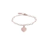 MARLU' Bracciale in Acciaio da Donna con Ciondolo a Cuore, Rosa, 15BR079R