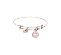 MARLU' Bracciale in Acciaio da Donna, Rosa, con Ciondolo a Cuore, Modello 15BR095R