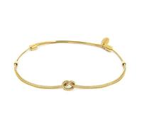 MARLU' Bracciale in Acciaio Dorato, Stile Classico, con Nodo Centrale, Donna, Misura Media