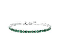MARLU' Bracciale tennis 4mm con zircone centrale acciaio inossidabile 31BR0007 (Verde)