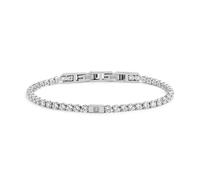 MARLU' Bracciale Tennis in Acciaio con Cristalli Bianchi, Stile Elegante, Modello 31BR0005W-S