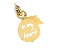 MARLU' Charm da Donna in Acciaio, Ciondolo Rotondo con Scritta 'in my Heart', Colore Oro
