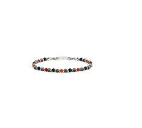 Marlù Gioielli Collezione Man: collana uomo, Bracciale uomo, bracciale in cuoio, bracciale elastico pallinato (BRACCIALE PIETRA ARANCIO NERO E ACCIAIO (1br0012))