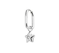 MARLU' Mono Orecchino in Acciaio con Ciondolo a Stella e Cristallo, Argento, Modello 18OR120