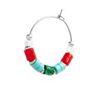 MARLU' Mono Orecchino in Acciaio, Multicolore, con Perline Colorate, Stile Boho, Modello 18OR095-RGB