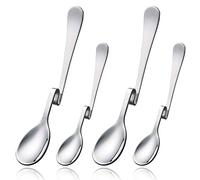 Marmellata e Latte Macchiato Cucchiaio in Acciaio Inossidabile, Piegato 4 Pezzi