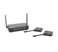 Marmitek Stream 4K Pro KIT 2TX/1RX - Sistema presentazione HDMI 4K wireless | 2 dongle USB-C 4K per screen sharing one-click, split screen, touchback, PoE, doppia HDMI, AirPlay, Miracast e BYOD