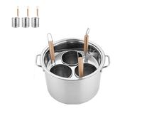 Marmites à pâtes en acier inoxydable avec passoire, ensemble de marmites à pâtes 3/4/5 trous avec couvercle, marmite vapeur et marmite à fond pour la cuisson des nouilles (B,3 holes)