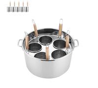 Marmites à pâtes en acier inoxydable avec passoire, ensemble de marmites à pâtes 3/4/5 trous avec couvercle, marmite vapeur et marmite à fond pour la cuisson des nouilles (B,5 holes)
