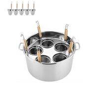 Marmites à pâtes en acier inoxydable avec passoire, ensemble de marmites à pâtes 3/4/5 trous avec couvercle, marmite vapeur et marmite à fond pour la cuisson des nouilles (D,5 holes)
