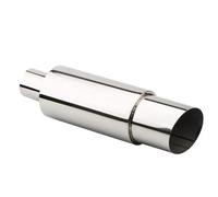 Marmitta auto Silenziatore universale per sistemi di scarico per auto dritto in acciaio inossidabile migliora il suono e lo stile(Silver 51-89-101-370)