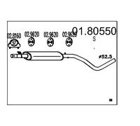 Marmitta Centrale Mts 01.80550