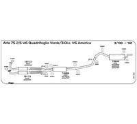 MARMITTA CENTRALE PER ALFA 75 3.0i.e. V6 America 2959 cc 188 cv 138 kw 03/88 ->