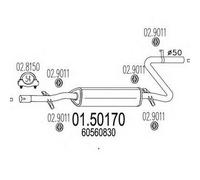MARMITTA CENTRALE PER ALFA ROMEO 33 1.7 16V 2 VOL KW 97 1/90> 11.22.06