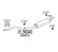 MARMITTA CENTRALE PER ALFA ROMEO 33 1.7 i.e. 4x4 2 VOL KW 79 1/90> 11.20.06