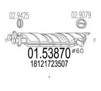 MARMITTA CENTRALE PER BMW 5 Touring 520 SW KW 110 11/91> 19.65.06
