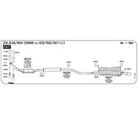 MARMITTA CENTRALE PER CITROEN ZX 2.0i/16V 1998 cc 123/155/167 cv Cat 1991 -> 199