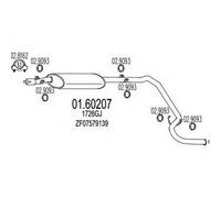 MARMITTA CENTRALE PER CITRON C25 1.9 TD BUS KW 60 4/92> 35.74.06